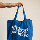 THE FUTURE IS FEMALE AND BLACK.® Tote Bag (more colors)