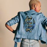 GYE NYAME Adinkra Moto Jacket