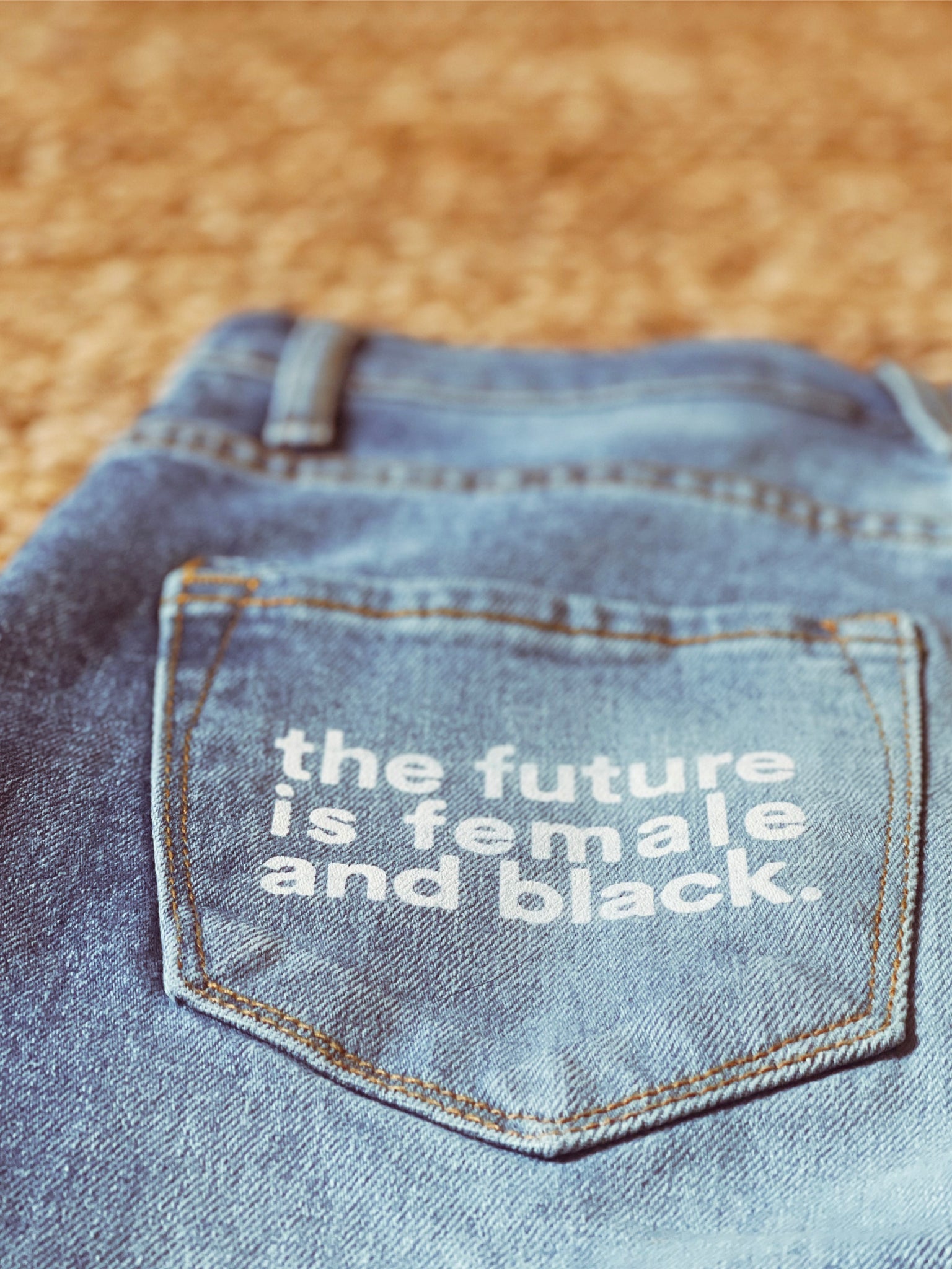 THE FUTURE IS FEMALE AND BLACK.® Pocket Wide Leg Jeans