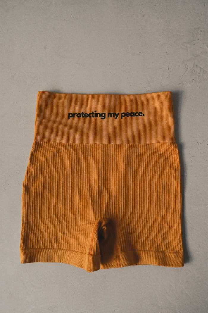 PROTECTING MY PEACE Mustard Shorts